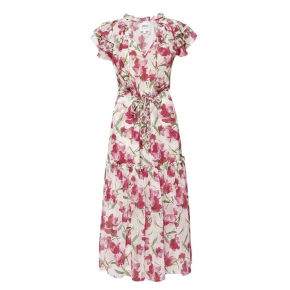 MISA LOS ANGELES Nika Floral Printed Midi Dress, Sz L - Picture 3 of 13